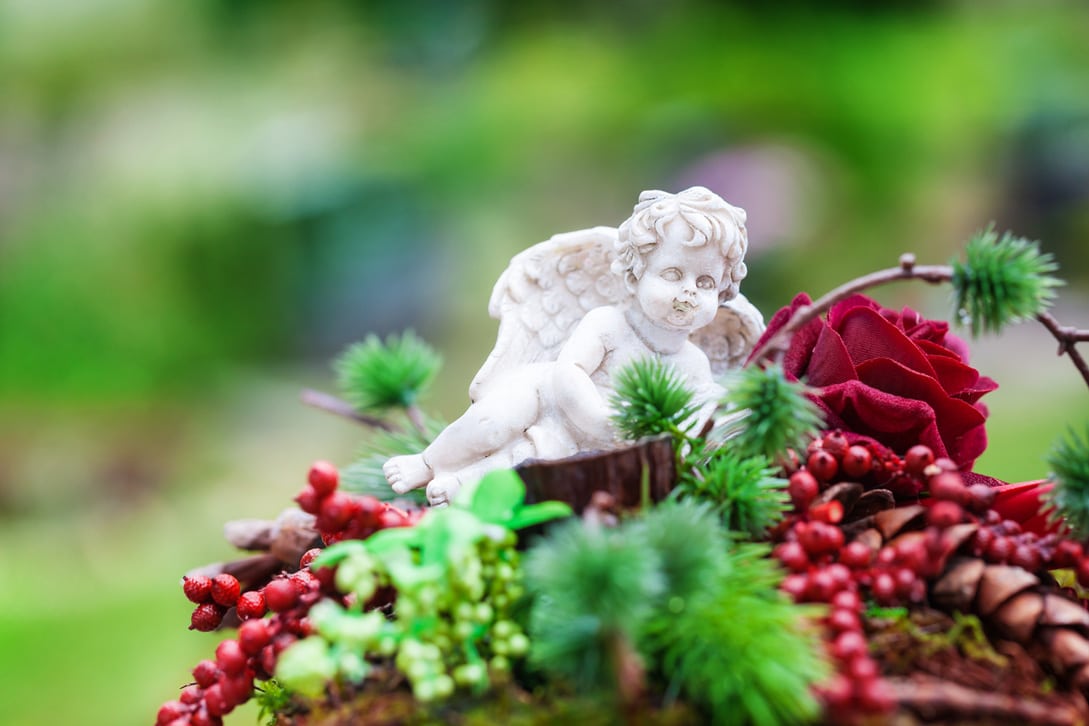 Garden statue of an angel